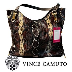 Vince Camuto Black and Brown Emely Tote